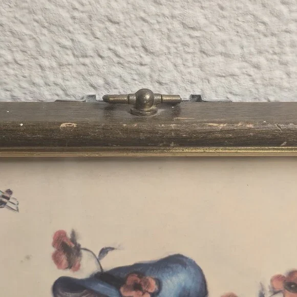 Vintage Bessie Pease Gutmann Print Boy w Flowers Evans Framed Nursery 7x9 - Picture 6 of 9